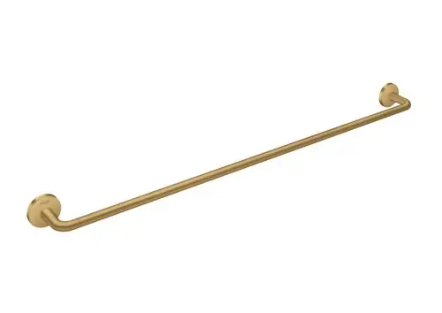 Goldfarbener Handtuchhalter von AXOR mit einer geraden, gebürsteten Oberfläche und zwei Wandhalterungen.